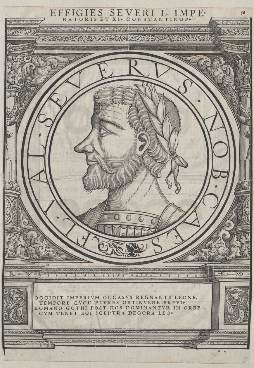 Cesarz zachodniorzymski Libiusz Sewer (druk) autorstwa Rudolph Wyssenbach