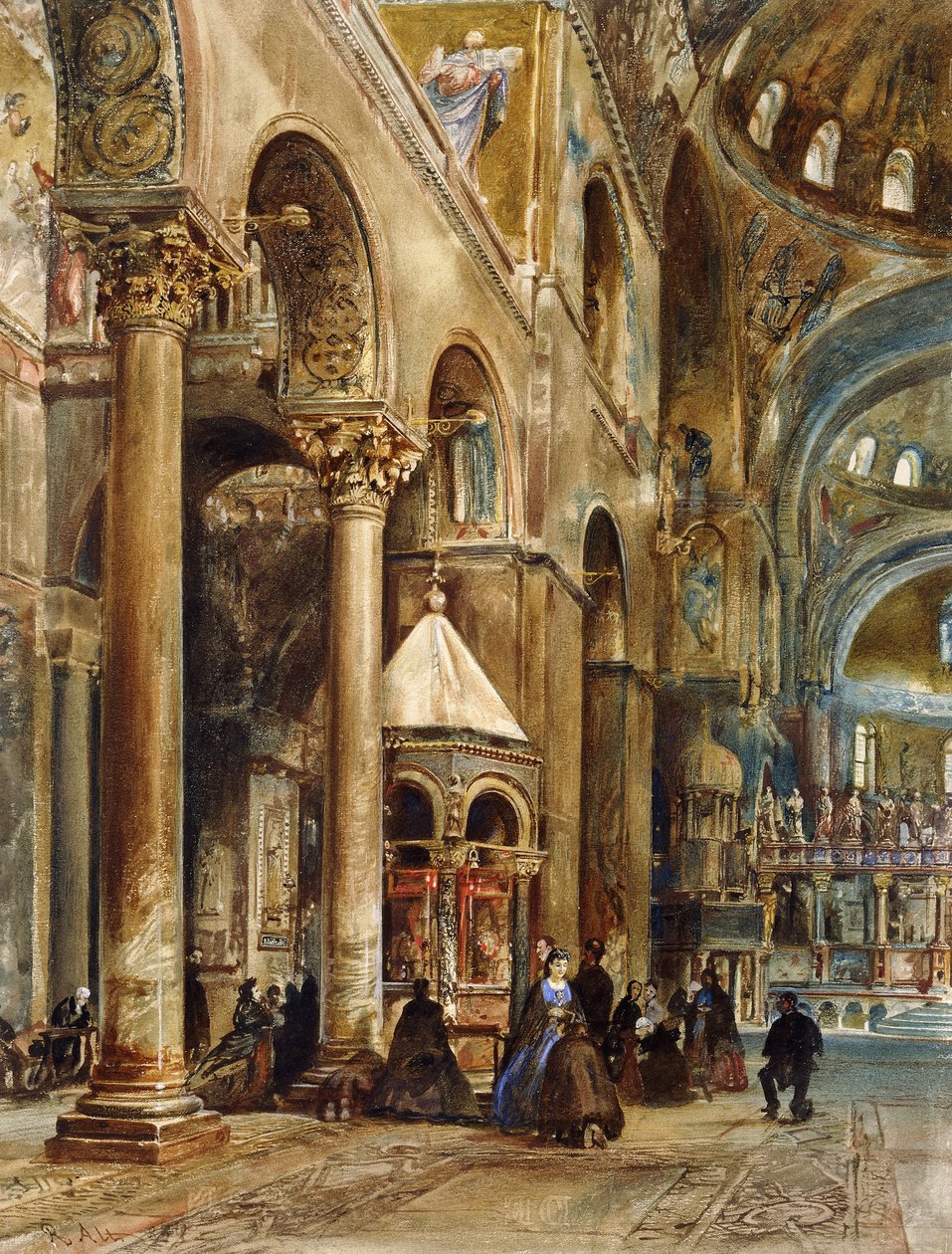Wnętrze Bazyliki św. Marka, Wenecja, 1884 autorstwa Rudolf von Alt