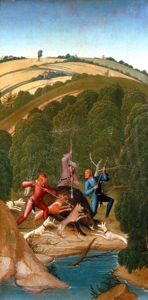 Scena z legendy o św. Leopoldzie autorstwa Rueland the Younger Frueauf