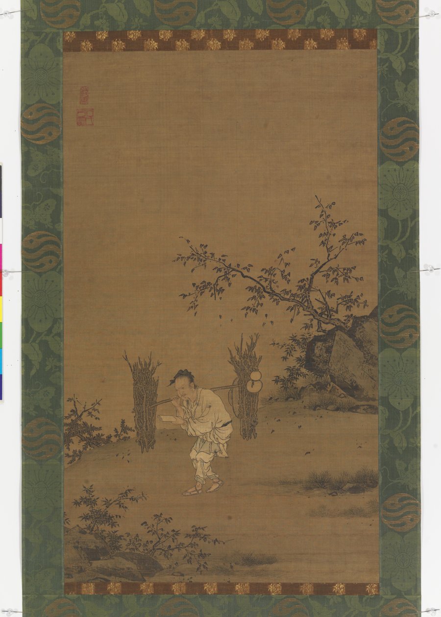 Zhu Maichen, ok. 1450 r. (atrament i kolor na jedwabiu) autorstwa Rui Shi