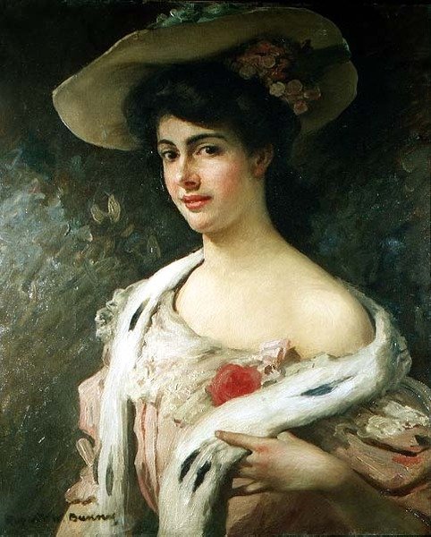 Portret żony artysty w kapeluszu autorstwa Rupert Charles Wolston Bunny