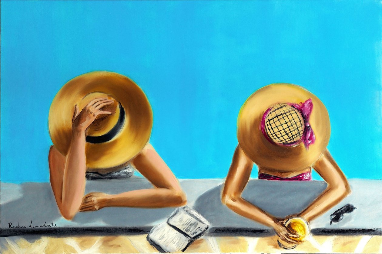 At the Pool, 2023 (olej na płótnie) autorstwa Ruslana Levandovska