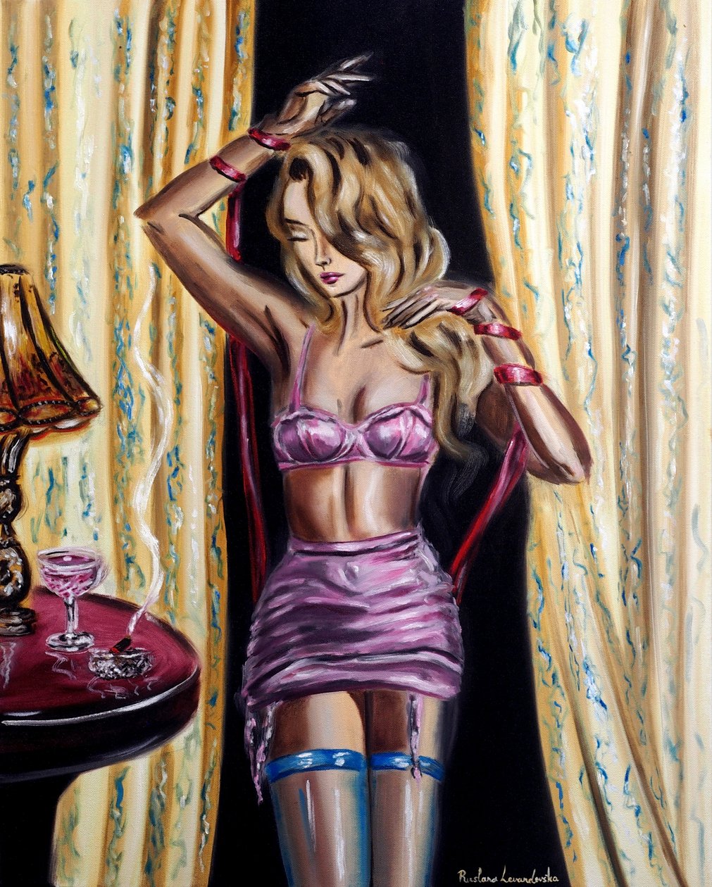 Bound in Silk, 2025 (olej na płótnie) autorstwa Ruslana Levandovska