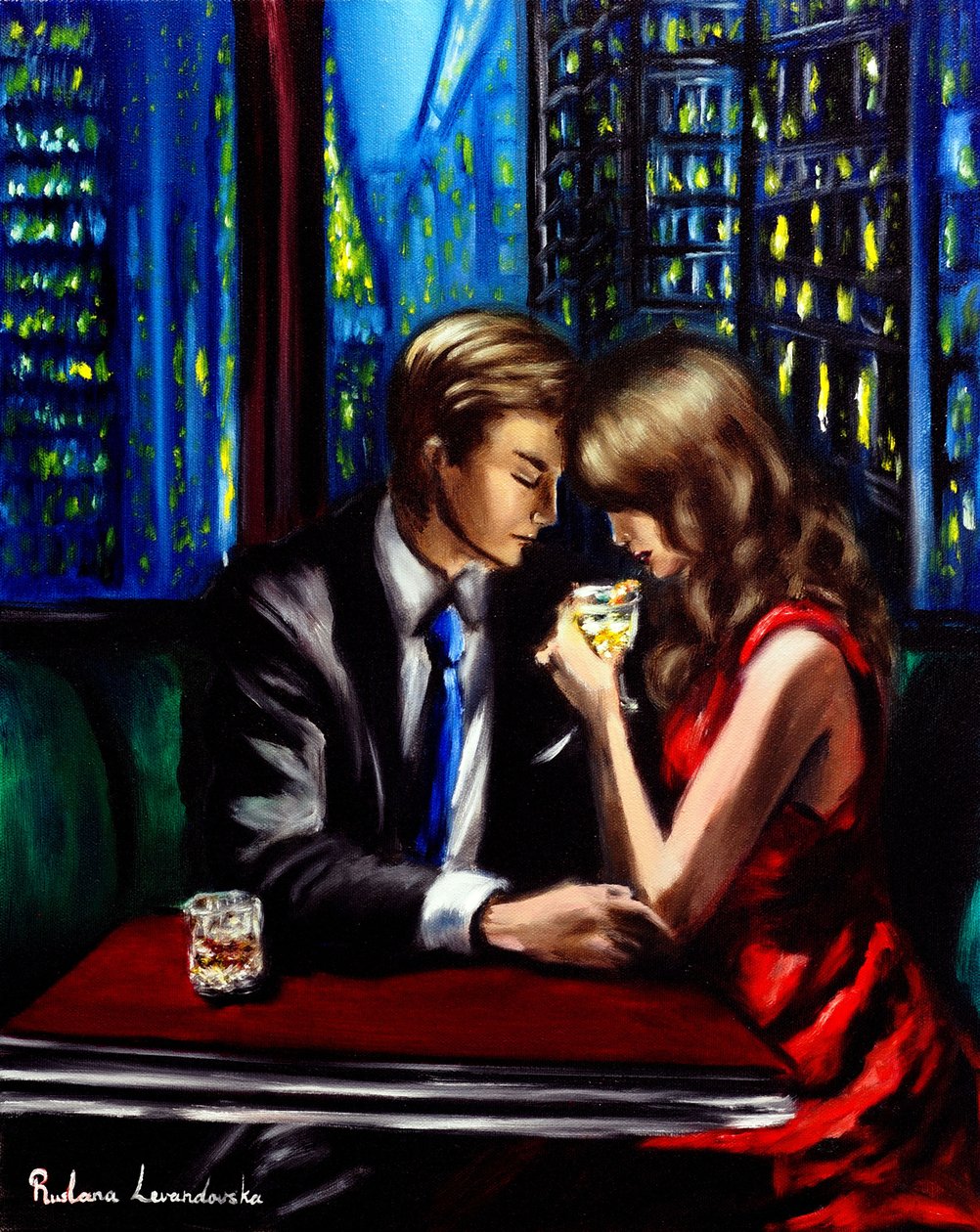 City Lights and Gentle Nights, 2024 (olej na płótnie) autorstwa Ruslana Levandovska
