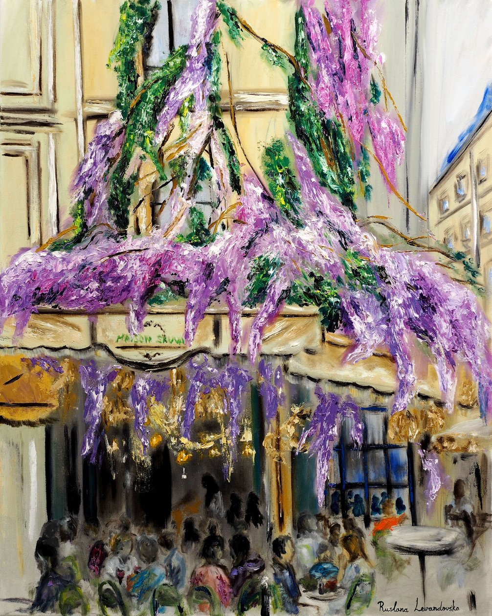 Maison Sauvage Paris - Wisteria, 2023 (olej na płótnie) autorstwa Ruslana Levandovska