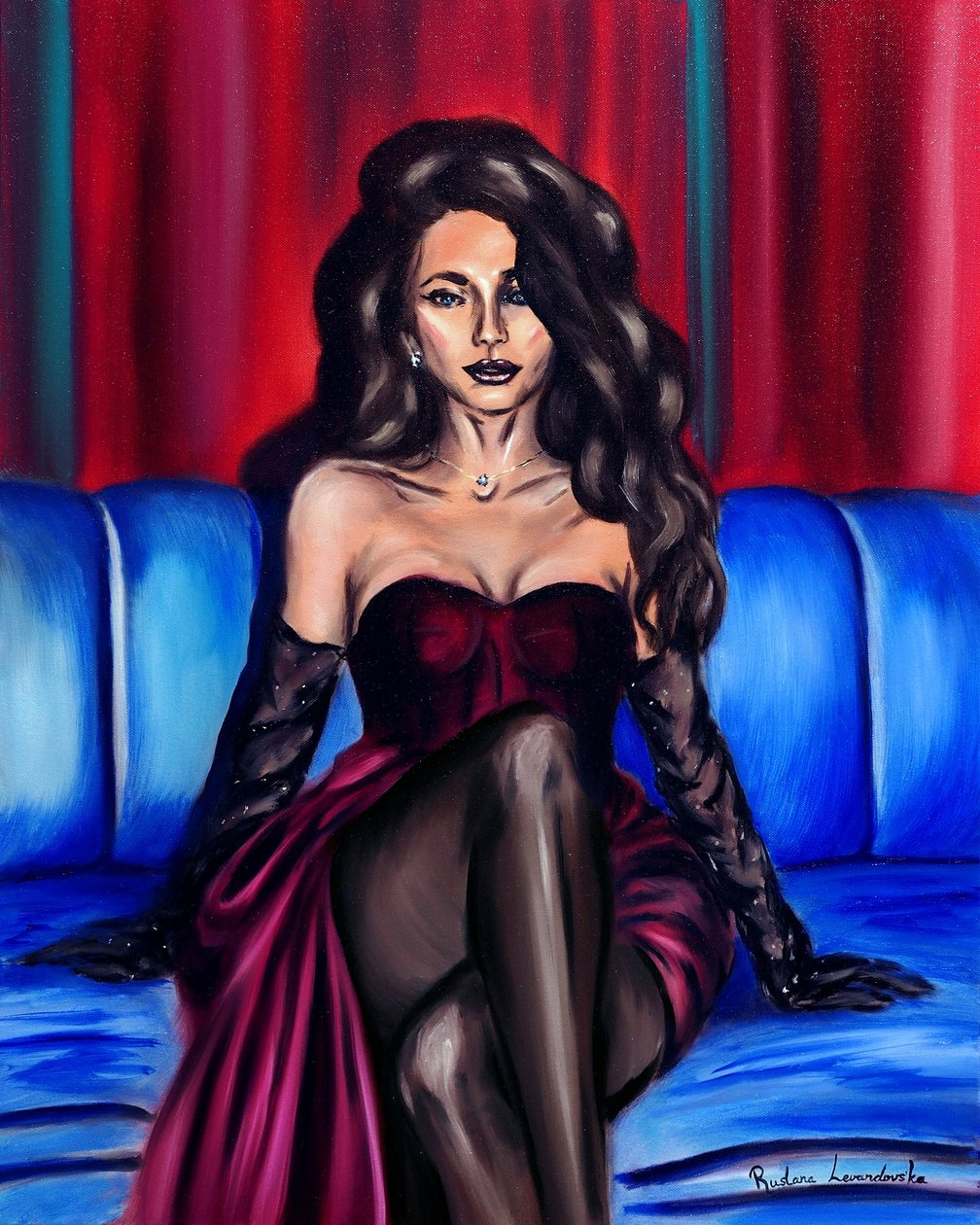 Midnight Glamour, 2024 (olej na płótnie) autorstwa Ruslana Levandovska