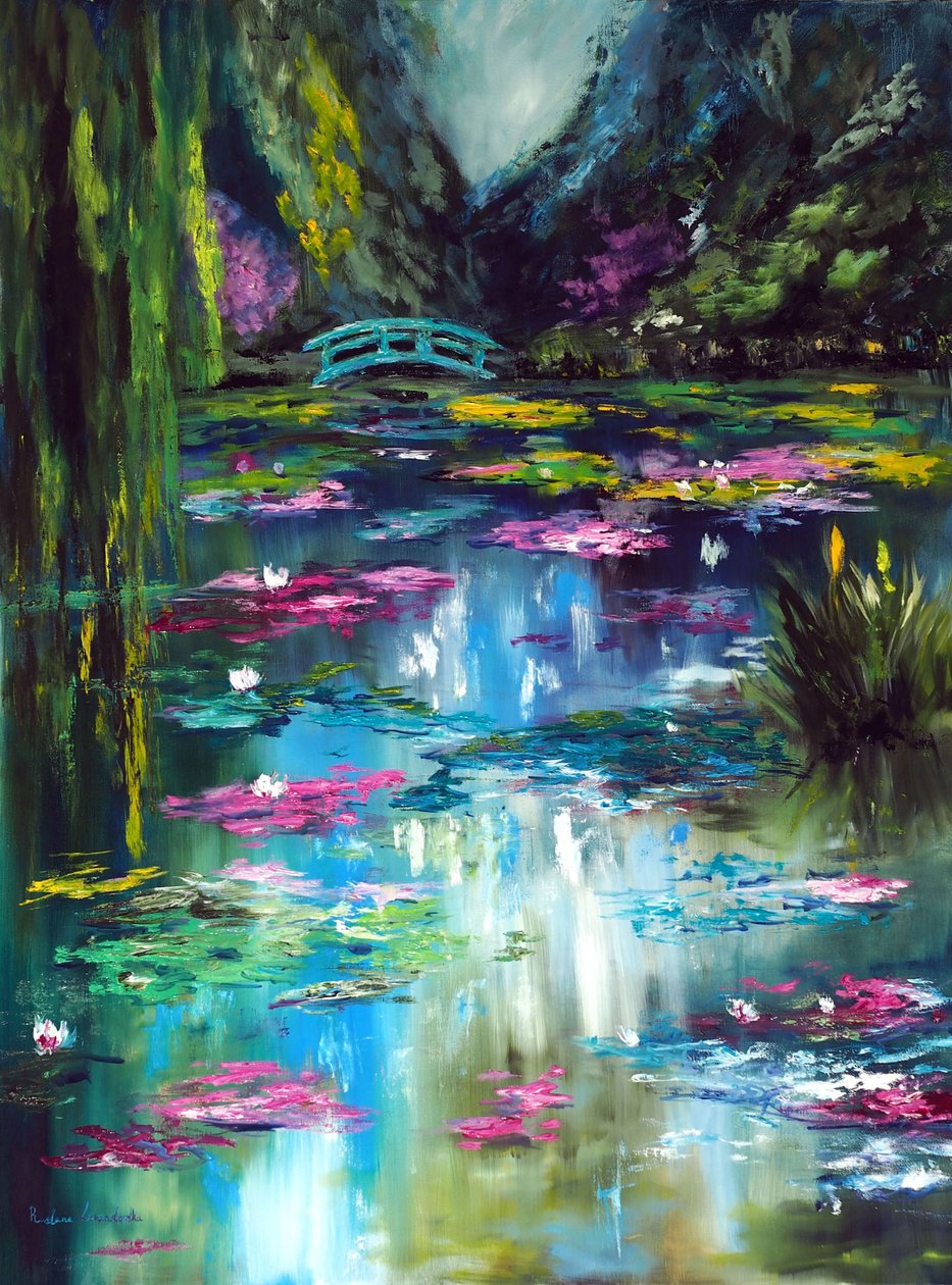 Monet Ogród japoński Giverny, 2021 (olej na płótnie) autorstwa Ruslana Levandovska