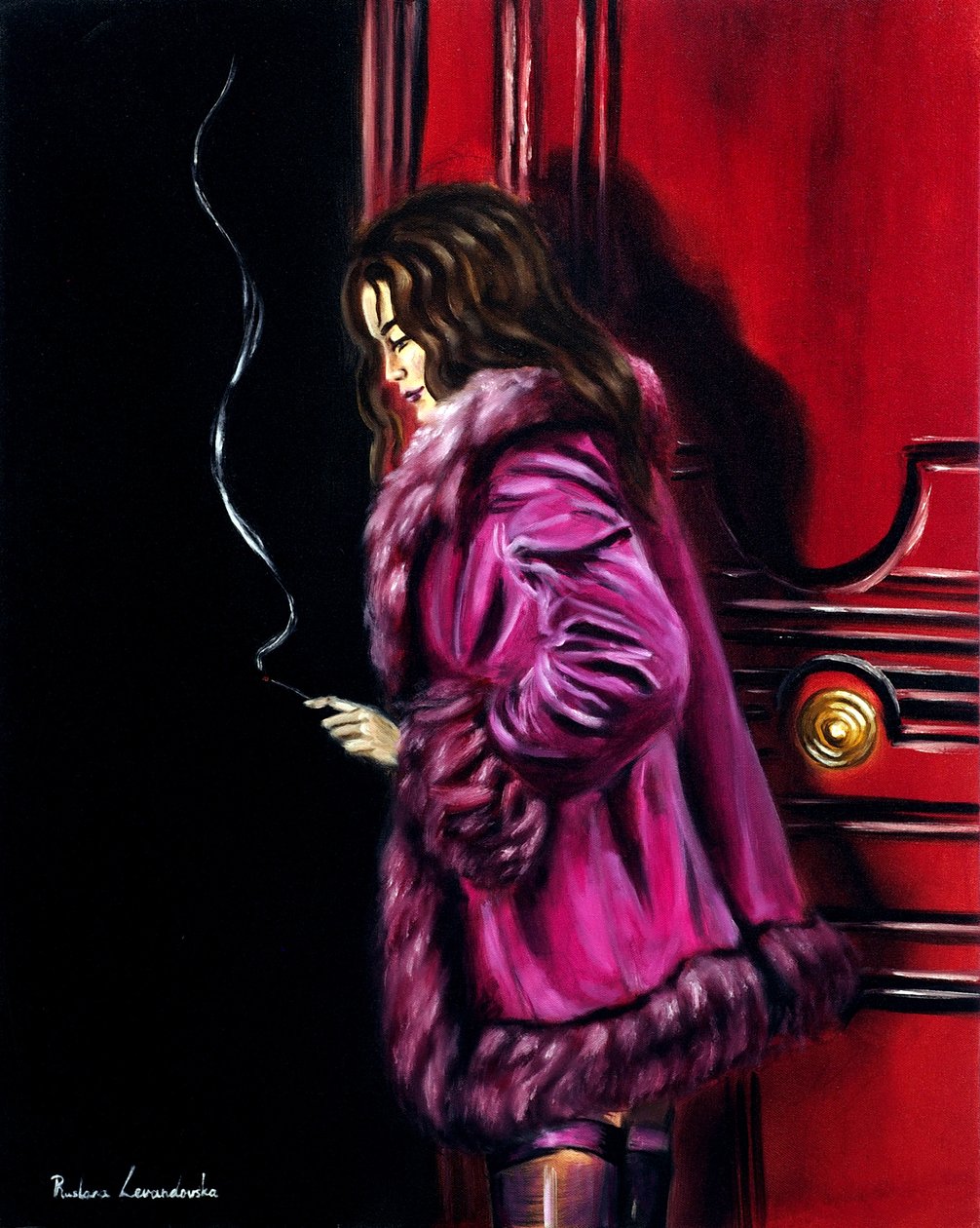 Nightfall Cafe, 2025 (olej na płótnie) autorstwa Ruslana Levandovska
