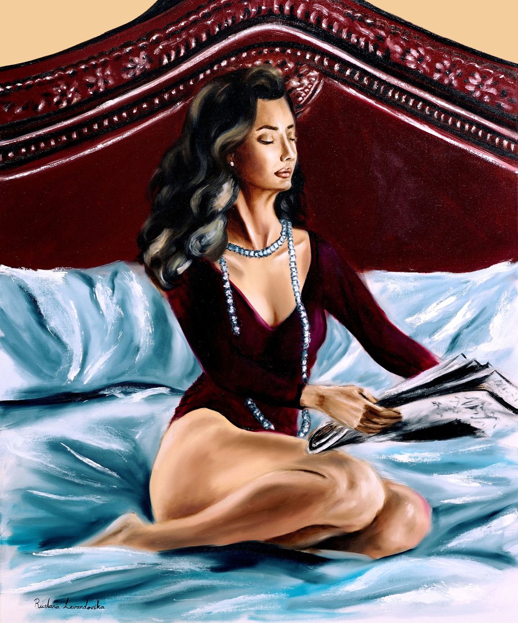 Czytelnik II, 2023 (olej na płótnie) autorstwa Ruslana Levandovska