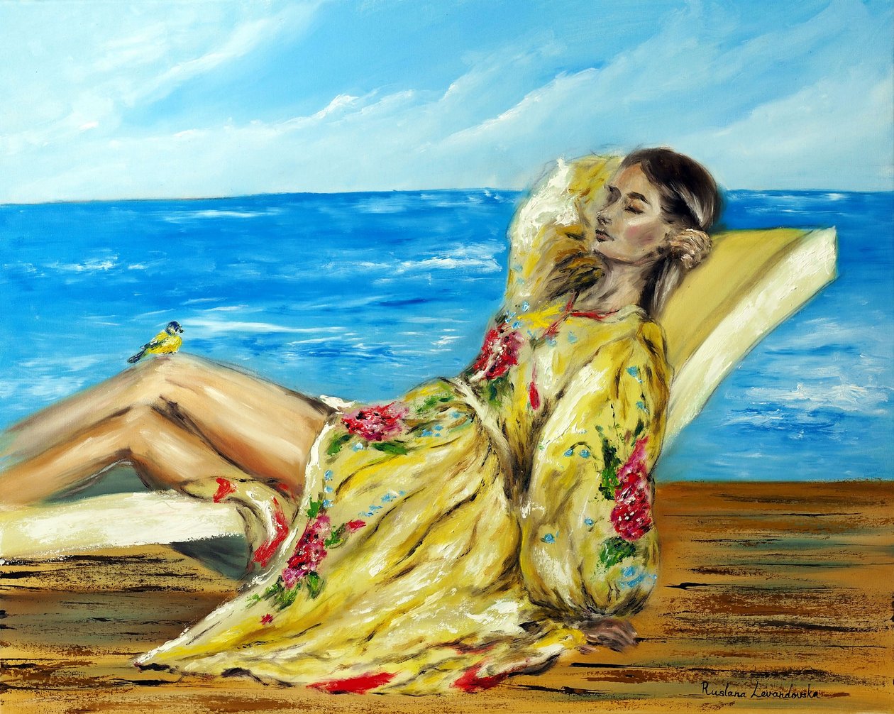 To the Sound of Waves, 2022 (olej na płótnie) autorstwa Ruslana Levandovska
