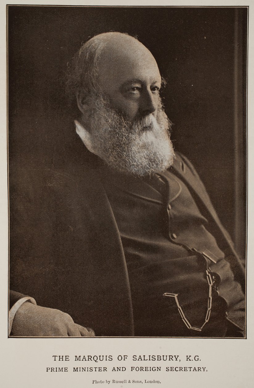 Markiz Salisbury, K. G. (zdjęcie w sepii) autorstwa Russell & Sons Photography