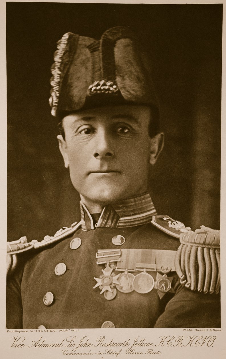 Wiceadmirał Sir John Rushworth Jellicoe autorstwa Russell & Sons Photography