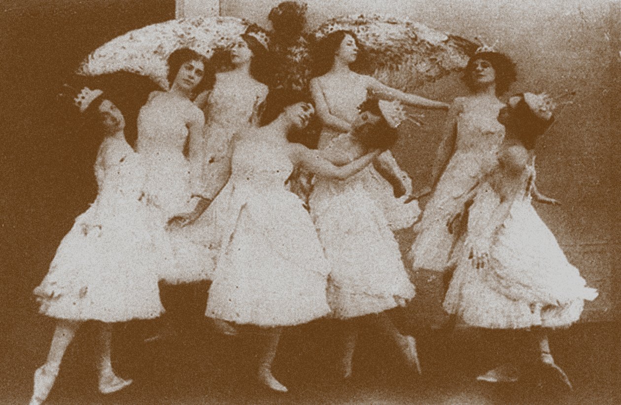 Olga Preobrajenskaya jako Odeta z łabędziami, 1895 autorstwa Russian Photographer