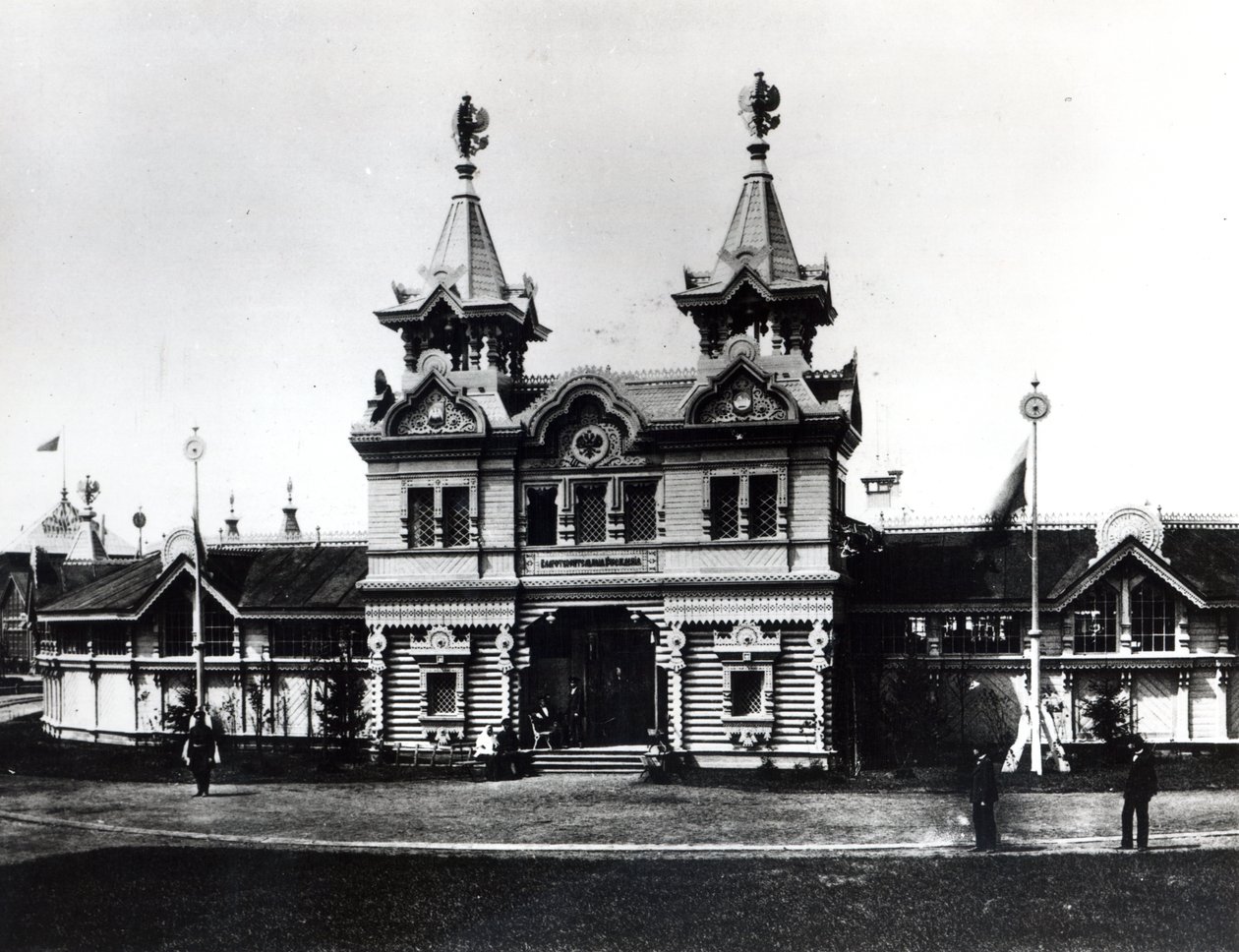 Pawilon Instytucji Dobroczynnych, Ogólnorosyjska Wystawa Przemysłu i Sztuki, Niżny Nowogród, 1896 autorstwa Russian Photographer
