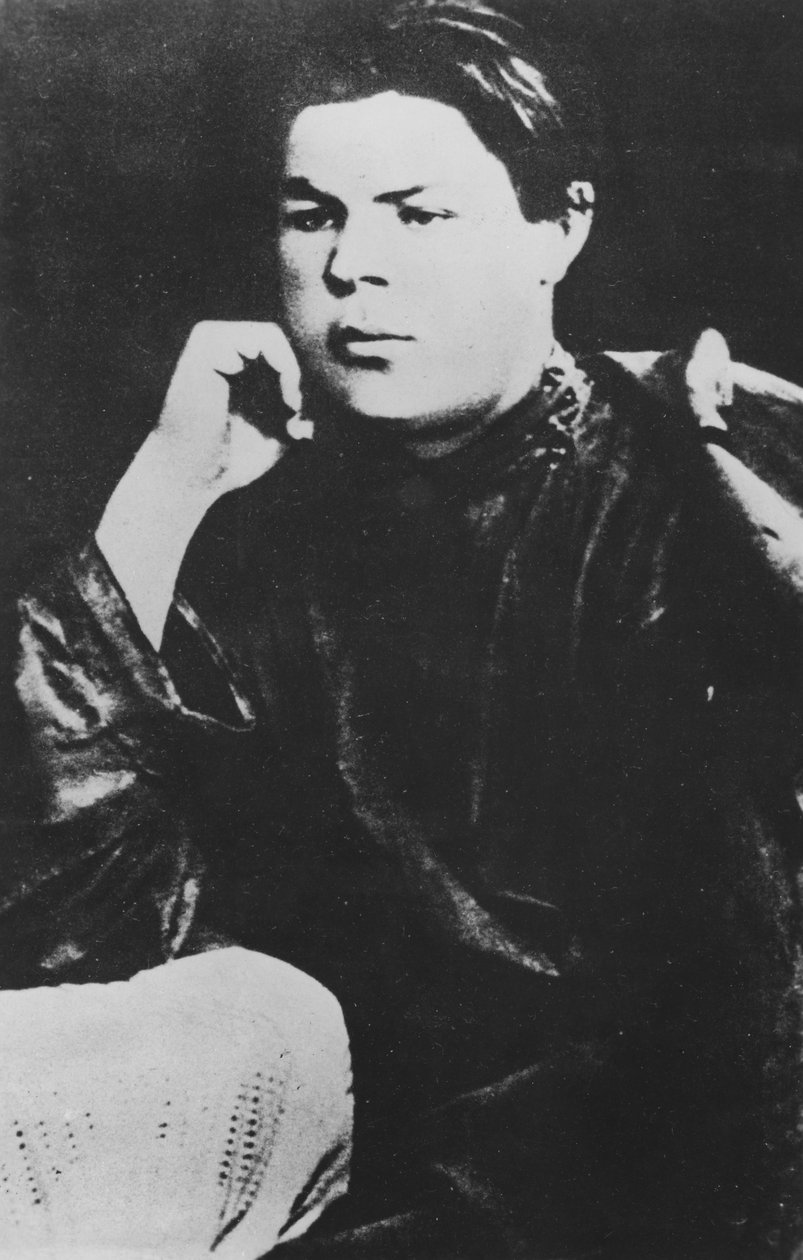 Portret Aleksieja Maksymowicza Peszkowa, znanego jako Maksym Gorki, 1887 autorstwa Russian Photographer