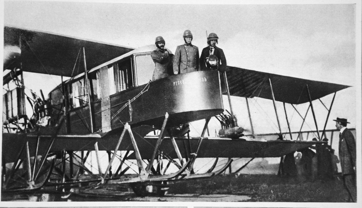 Samolot Rosji 3 i 12 ton na osiem! Gigantyczny dwupłatowiec Sikorsky, z których jeden zbombardował Niemców w Prusach Wschodnich, z The Illustrated War News autorstwa Russian Photographer