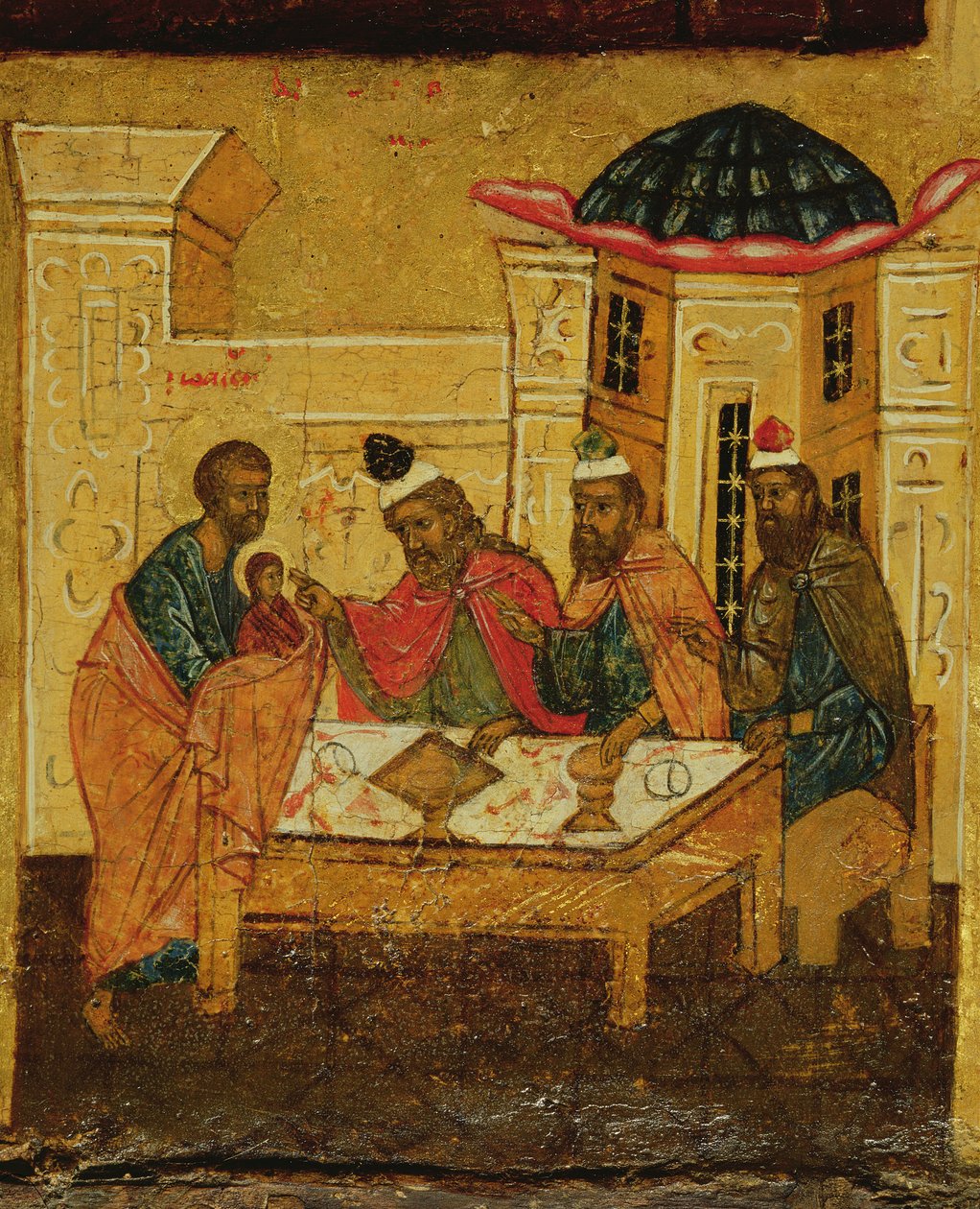 Ikona przedstawiająca Pokłon Trzech Króli, ok. 1550 autorstwa Russian School