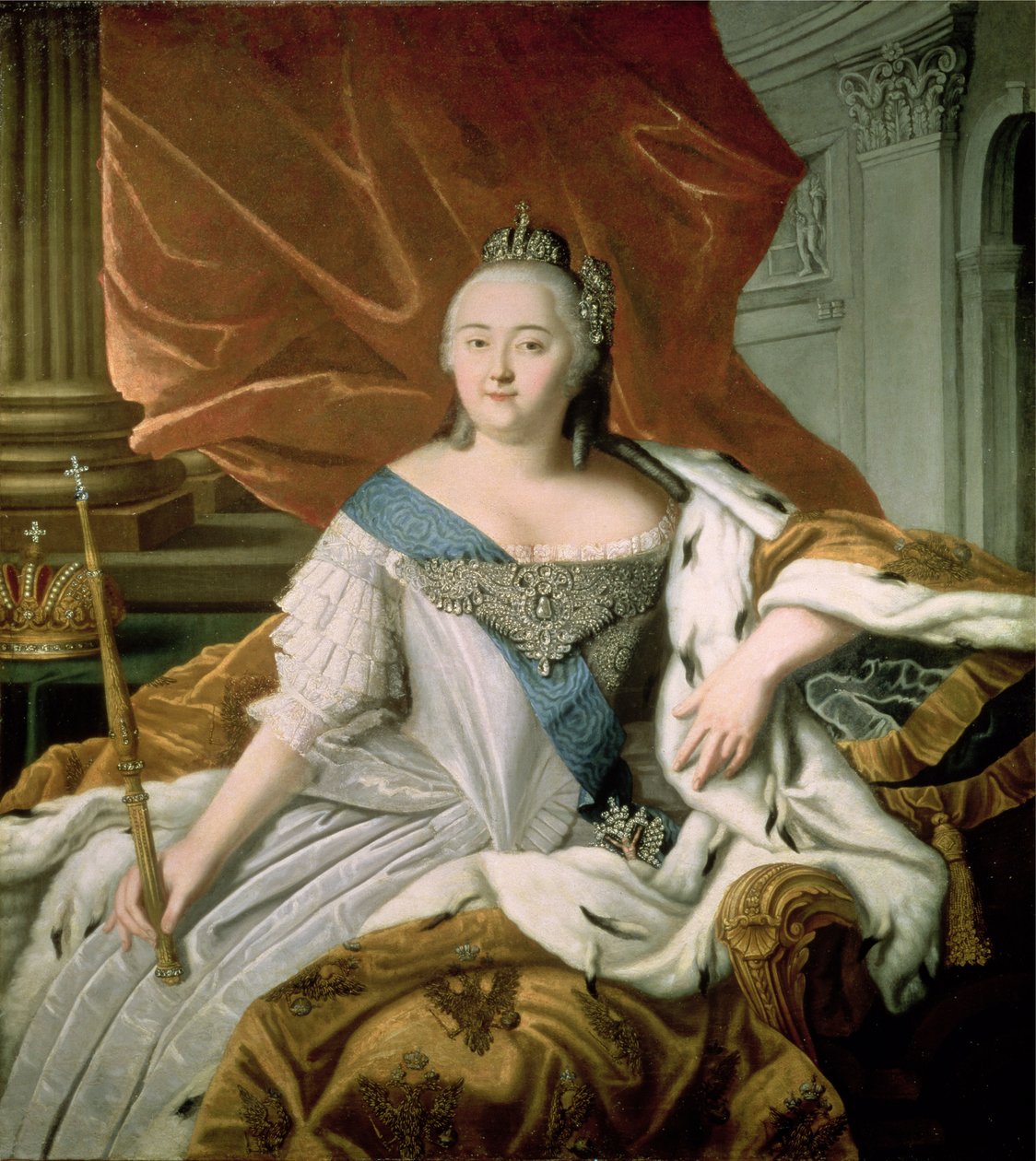 Portret Elżbiety Pietrownej (1709-62) Cesarzowa Rosji, ok. 1750 autorstwa Russian School