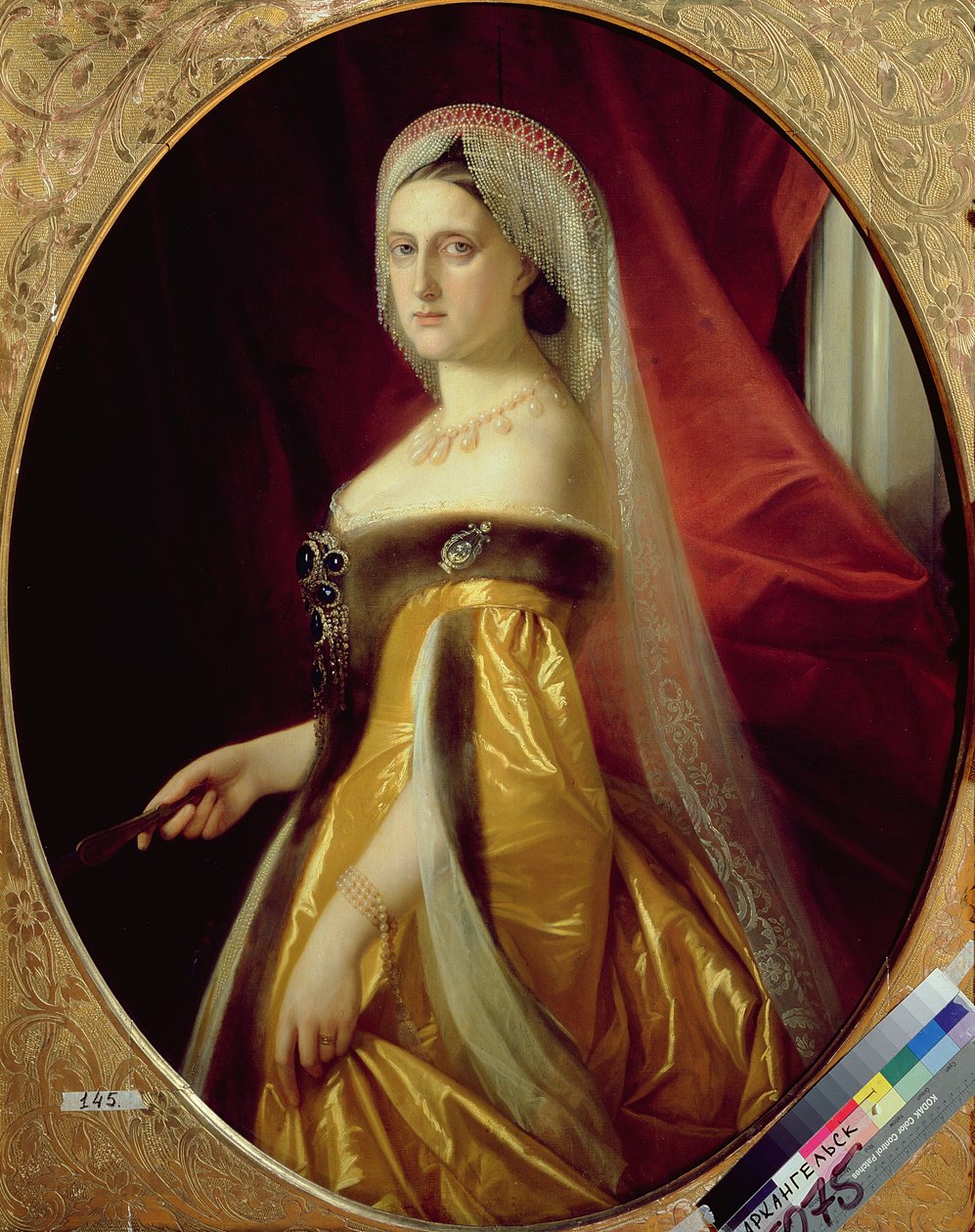 Portret wielkiej księżnej Marii Nikołajewny (1819-76) prezesa Akademii Sztuk Pięknych w Petersburgu autorstwa Russian School