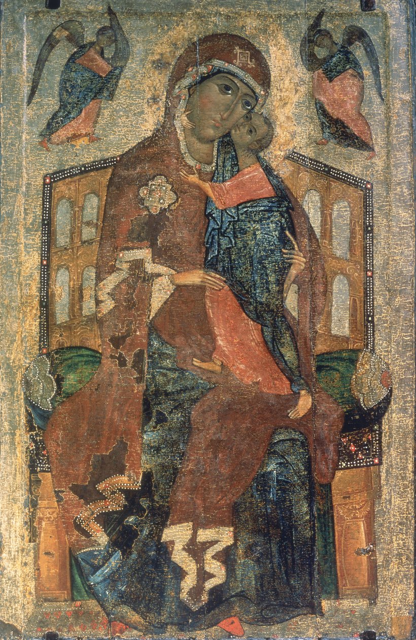 Dziewica z Tolg, Szkoła Jarosławska, XIII w. (tempera na panelu) autorstwa Russian School