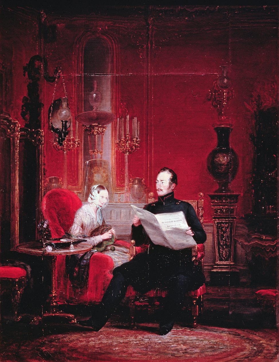 Carewicz Aleksander (1818-81) i jego żona Maria Aleksandrowna, 1845 autorstwa Russian School