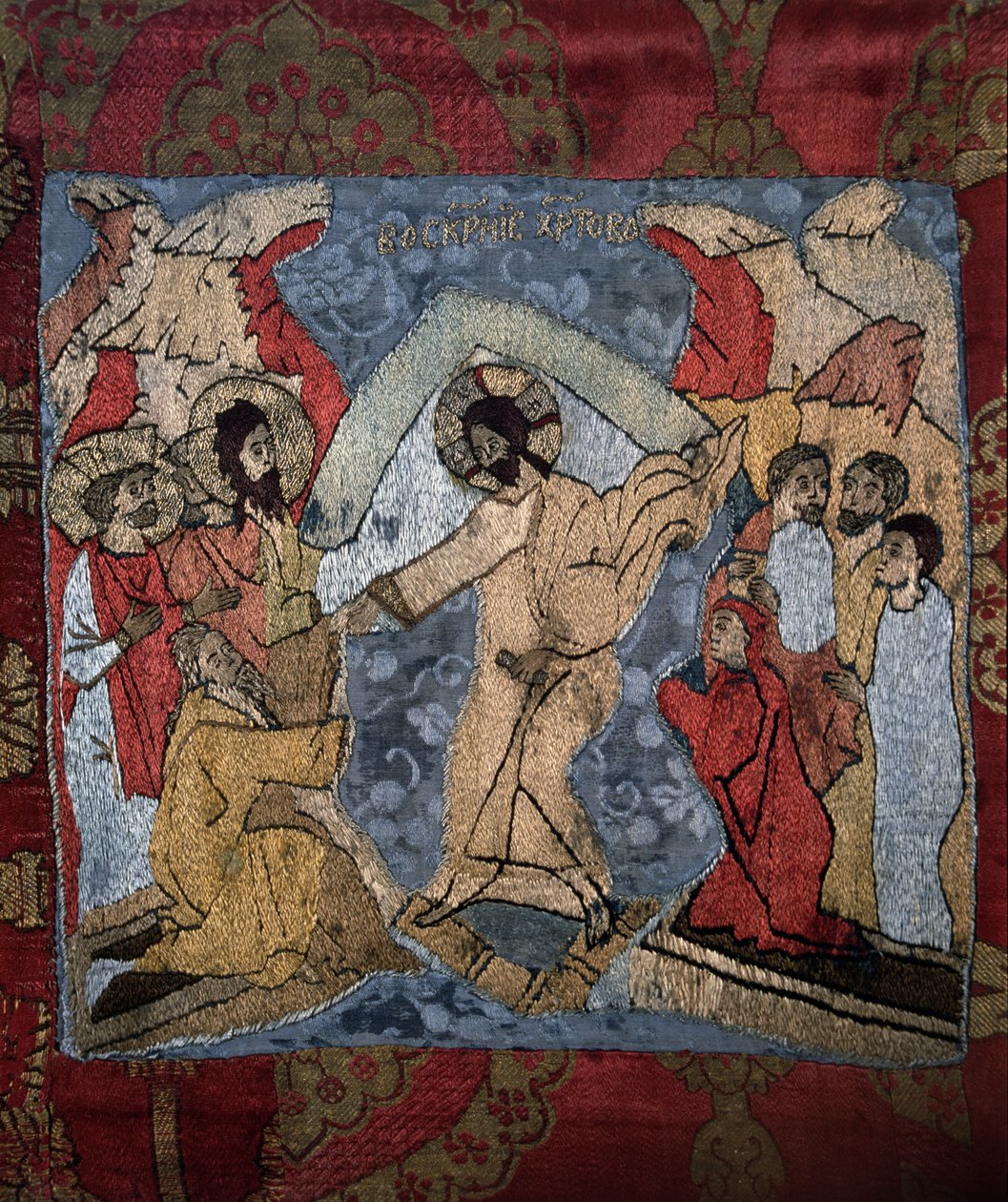 Zejście do piekła Fragment całunu, XV w. autorstwa Russian Master