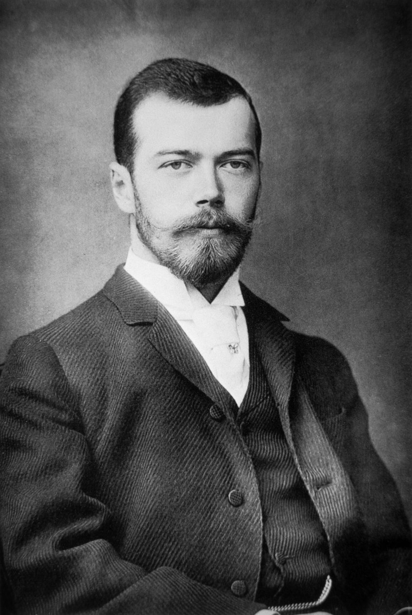 Mikołaj II z carewicza, ok. 1892 (zdjęcie czarno-białe) autorstwa Russian Photographer