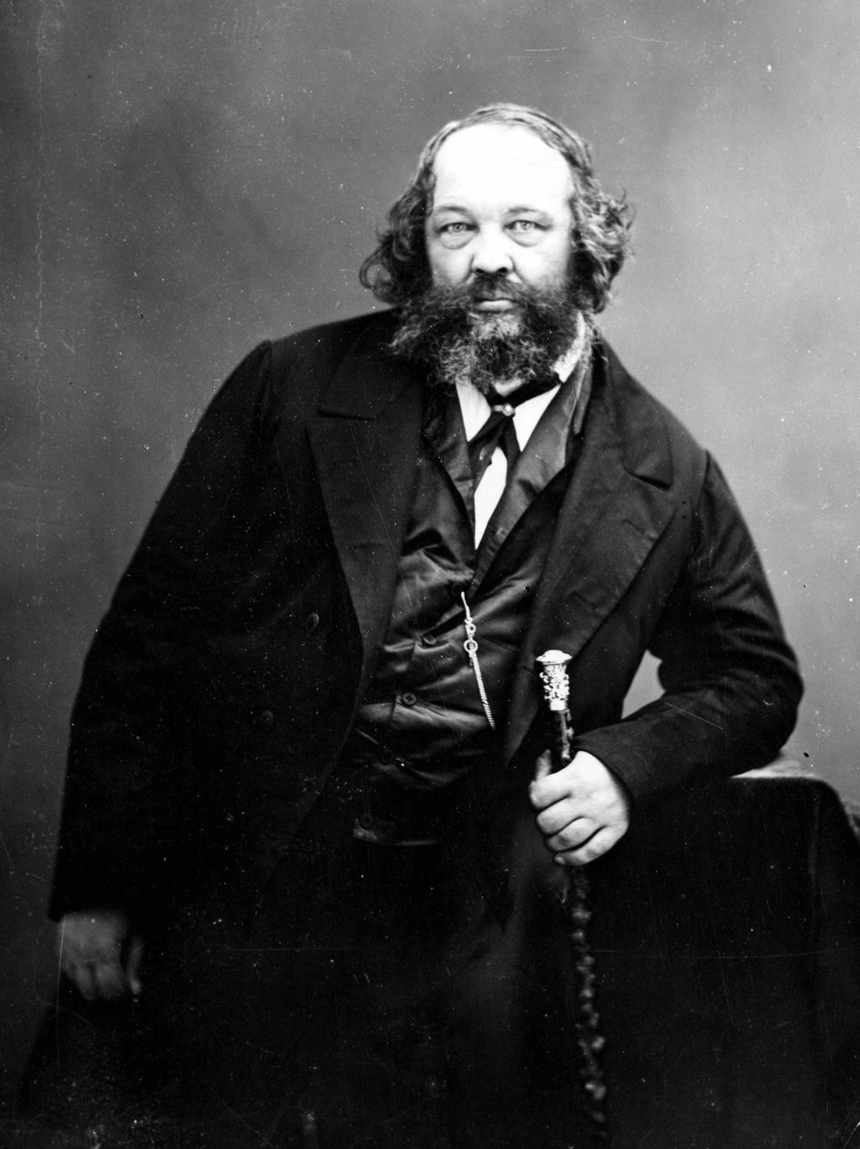 Portret Michaiła Bakunina (1814 - 1876), rosyjskiego rewolucjonisty anarchisty (1814 - 1876). Fotografia. autorstwa Russian Photographer