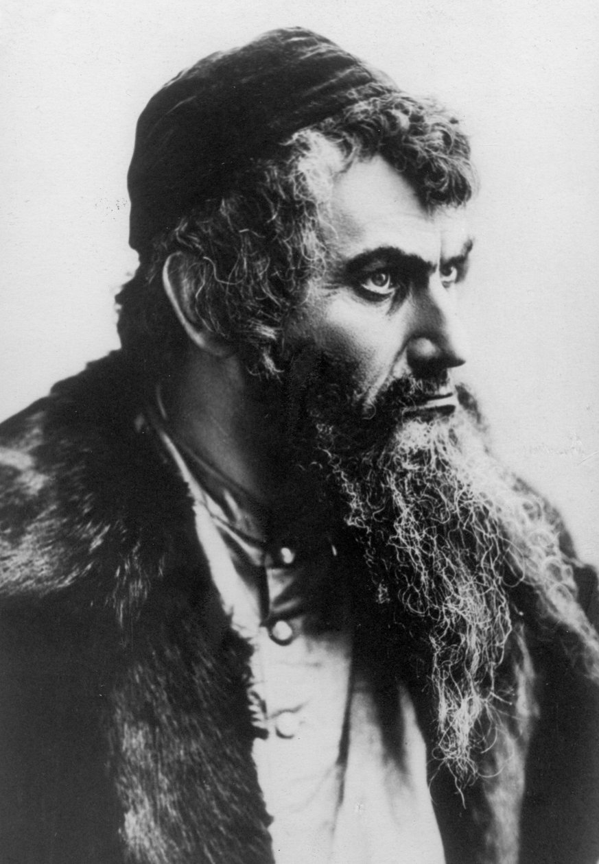 Raphael Adelheim w roli Shylocka w rosyjskiej produkcji „Kupca weneckiego” z 1898 roku autorstwa Russian Photographer