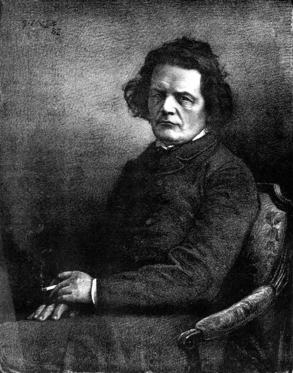 Anton Rubinstein, XIX wiek (rysunek) autorstwa Russian School