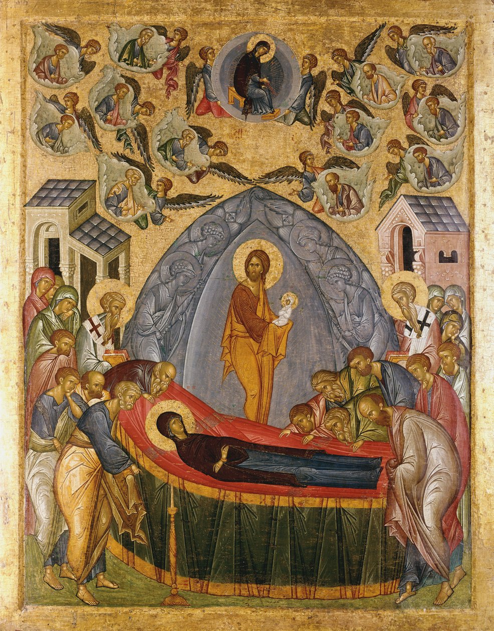 Zaśnięcie Matki Bożej, 1500-25 autorstwa Russian School