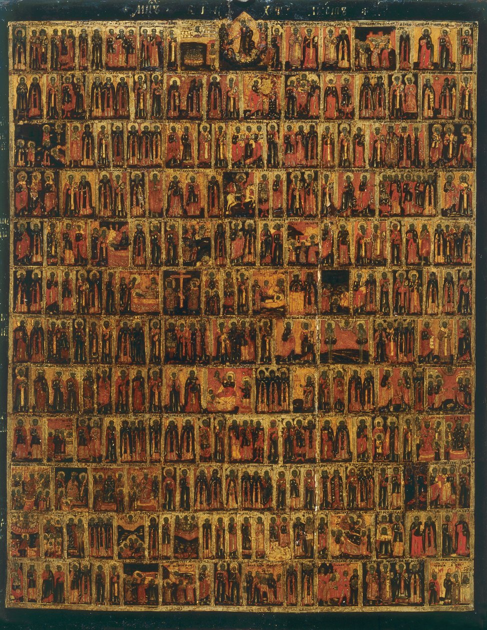 Menologia od września do lutego, ze Szkoły Rosyjskiej, w Galerii Accademia we Florencji autorstwa Russian School