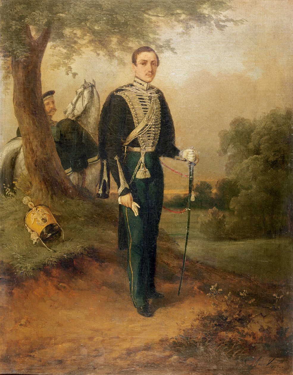 Michaił Juriewicz Lermontow (1814-41) autorstwa Russian School