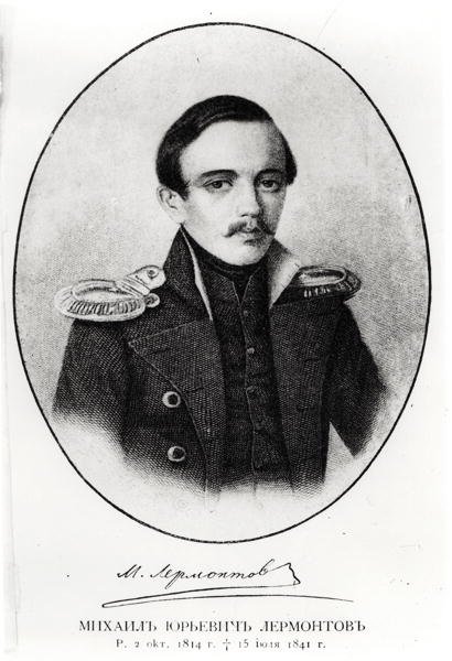 Michaił Juriewicz Lermontow (1814-41) autorstwa Russian School