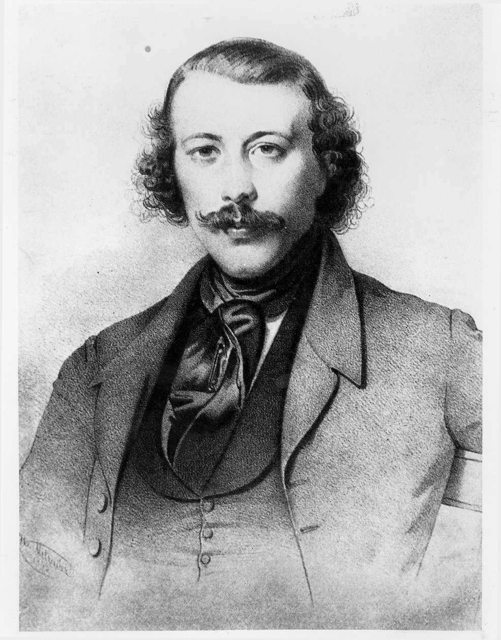 Portret Michaiła Aleksandrowicza Bakunina (1814-76) 1843 autorstwa Russian School