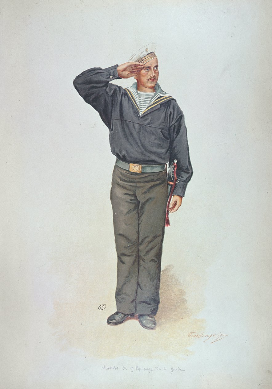 Rosyjski marynarz w mundurze rosyjskiej marynarki wojennej pod koniec XIX wieku autorstwa Russian School