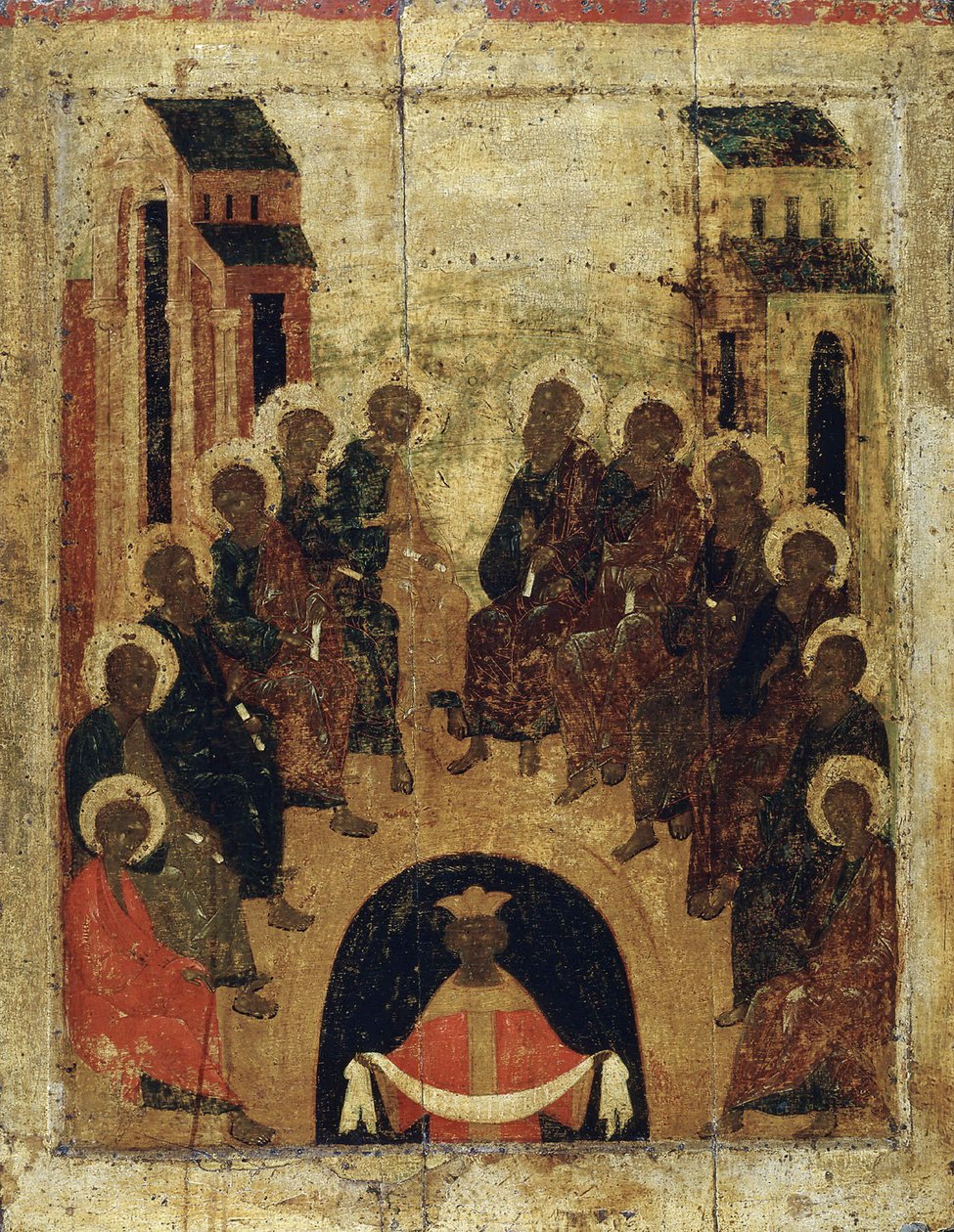 Zstąpienie Ducha Świętego na Apostołów, ok. 1410. autorstwa Russian icon.