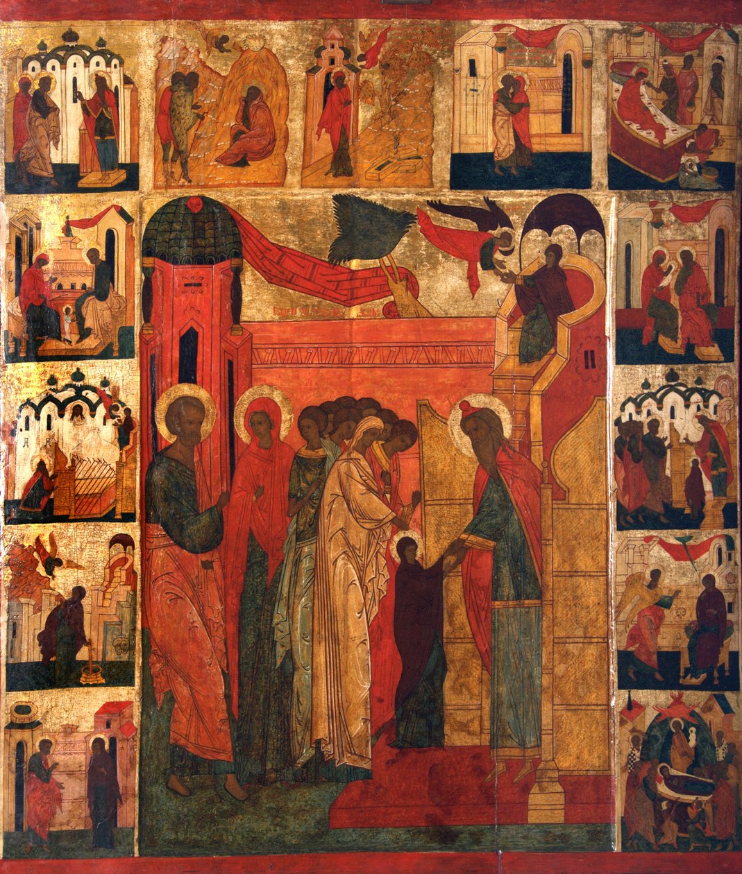 Wejście Najświętszej Bogurodzicy do świątyni, XVI wiek. autorstwa Russian icon.