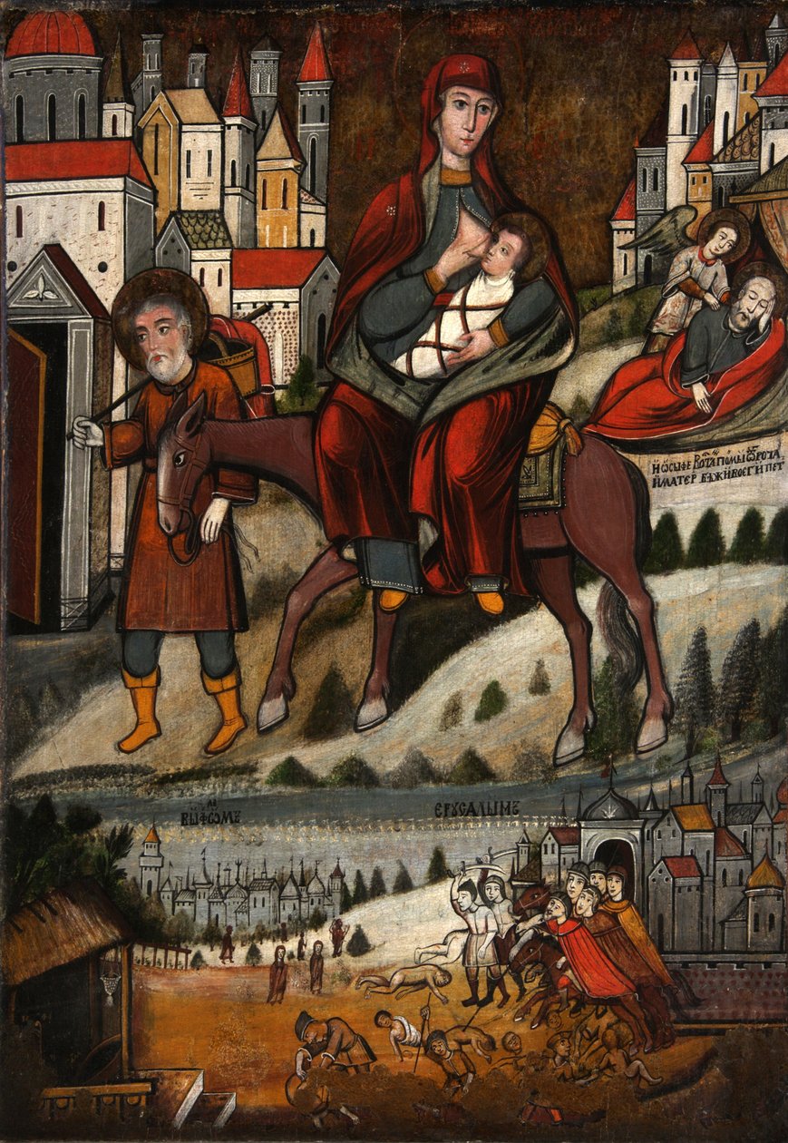 Ucieczka do Egiptu”, początek XVII wieku. autorstwa Russian icon.