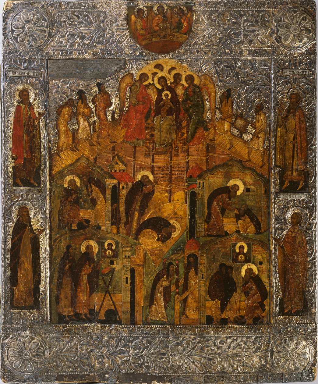 Objawienie Najświętszej Maryi Panny św. Aleksandrowi Świrskiemu, XVII wiek. autorstwa Russian icon.