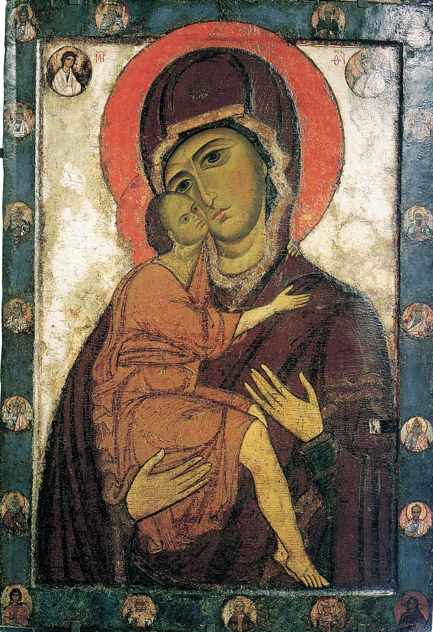 Dziewica z Biełozerska, początek XIII wieku. autorstwa Russian icon.
