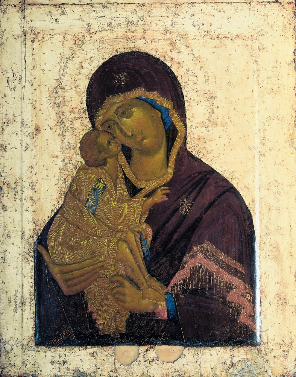 Madonna z Donu Ikona Dwulicowa, c1390. autorstwa Russian icon.