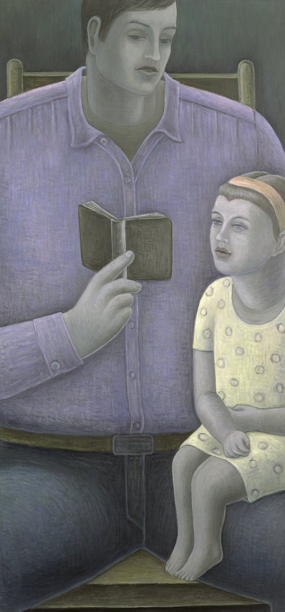 Mężczyzna czyta dziewczynie, 2003 autorstwa Ruth Addinall