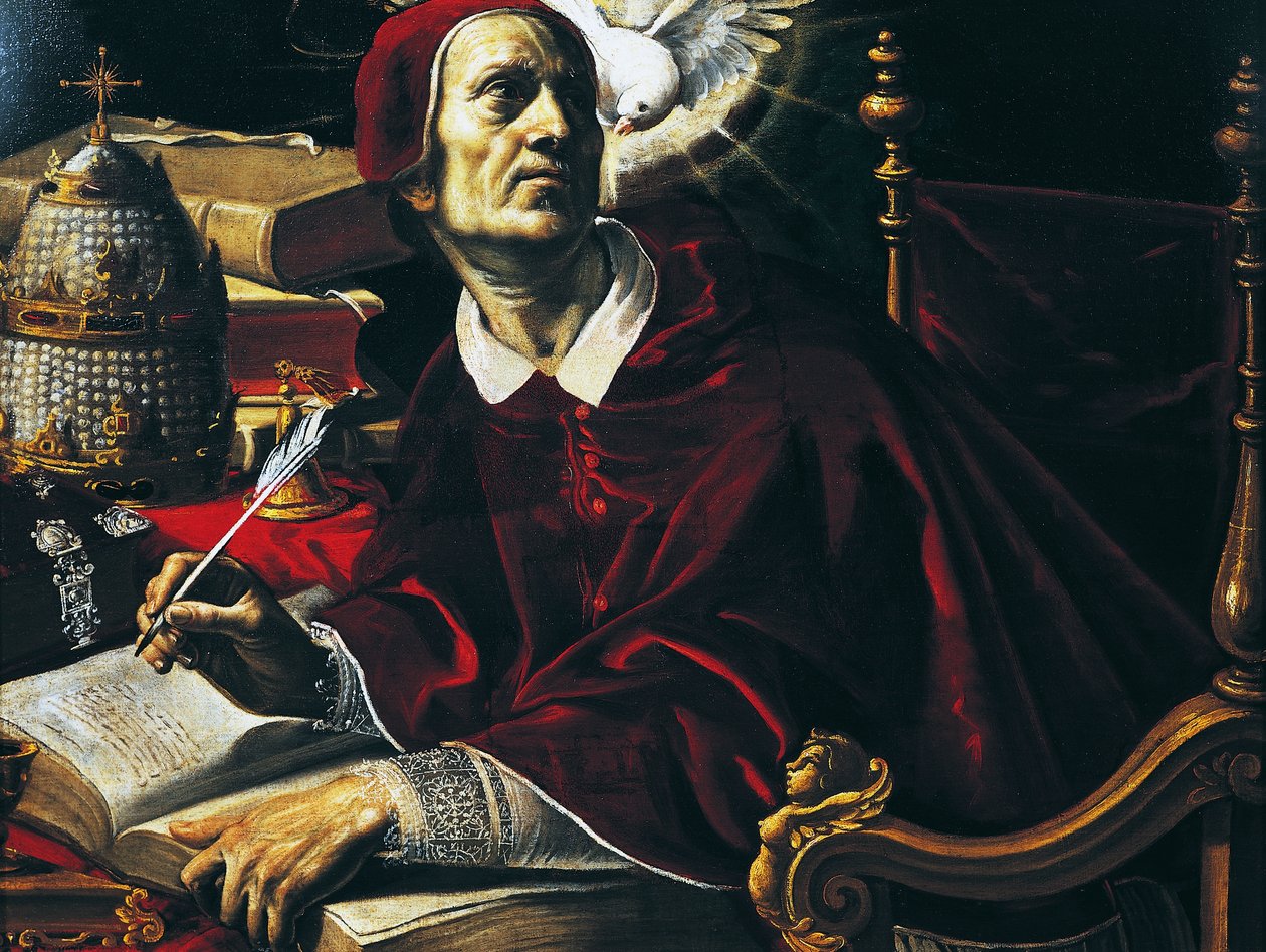 Święty Grzegorz Wielki, obraz Rutilio Manetti (1571-1639), olej na płótnie, 67x89 cm, Włochy autorstwa Rutilio Manetti