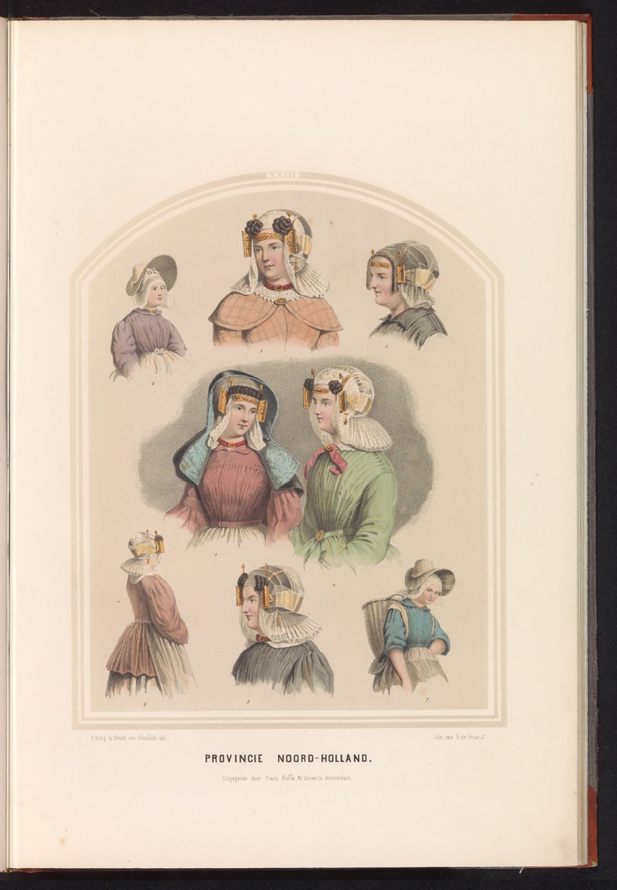 Tradycyjny strój Holandii Północnej, 1857 Prowincja Holandia Północna. / XXIII (tytuł na obiekcie) autorstwa Ruurt de Vries