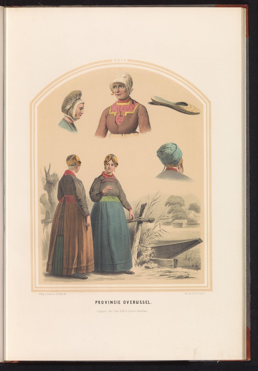 Tradycyjny strój z Overijssel, 1857 Prowincja Overijssel / XXVI (tytuł na obiekcie) autorstwa Ruurt de Vries