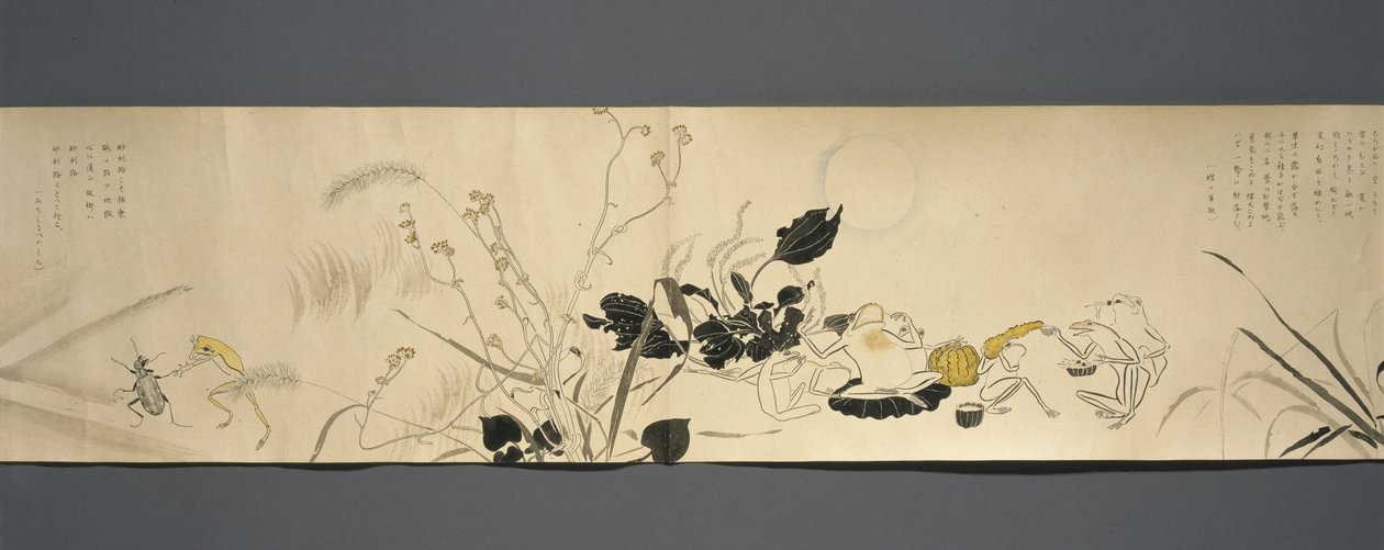 Przyjaciele dzikich zwierząt (Yasei no Tomo), okres Taisho, siódmy rok Taisho, ok. 1918 (tusz i wc na papierze ozdobionym miką) autorstwa Ryoka Kawakami