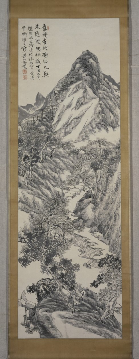 Krajobraz górski, zima 1877 (tusz na papierze) autorstwa Rôzan Yasuda