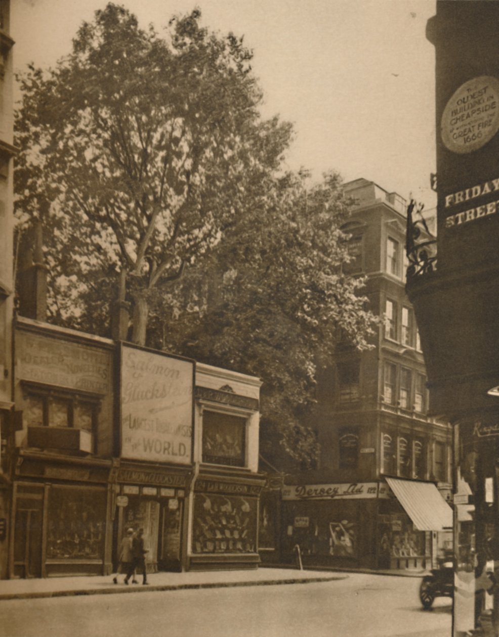„Ulubiony więzień miasta: platan w Cheapside”, c1935. autorstwa SO Gorse