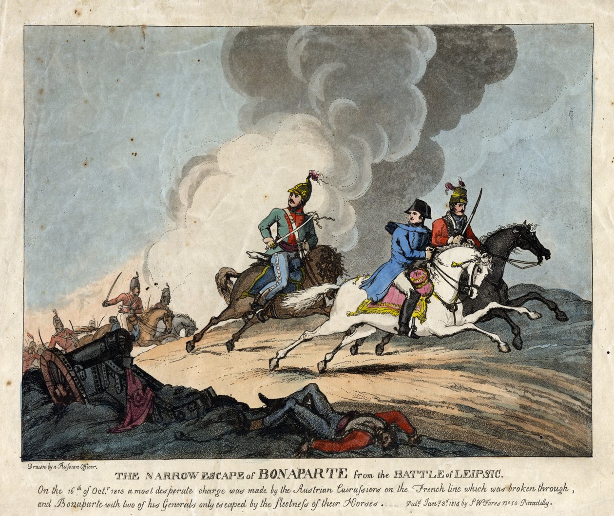 WĄSKA UCIECZKA BONAPARTE Z BITWA POD Lipskiem autorstwa S.W. Fores